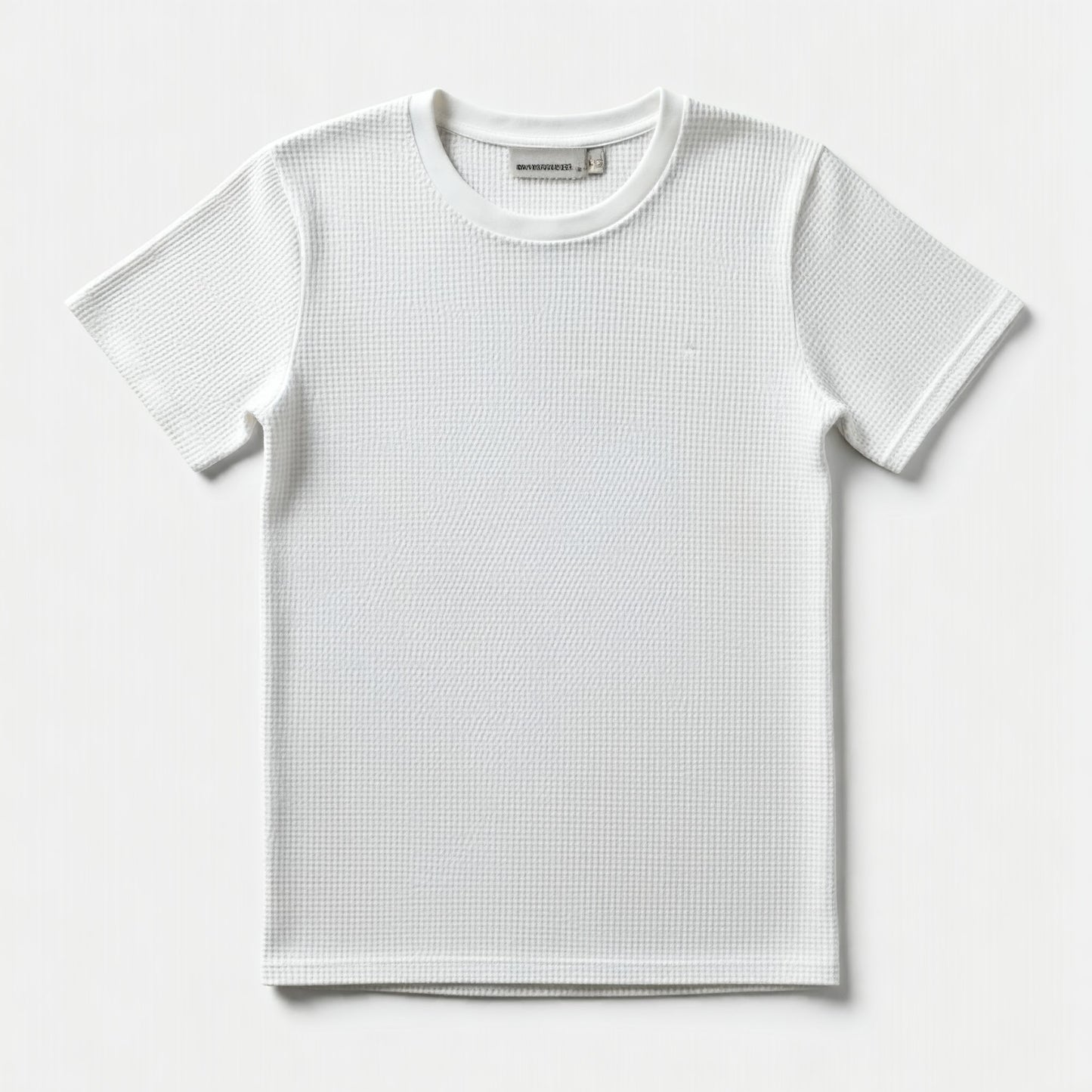 White Waffle Knit T-shirt