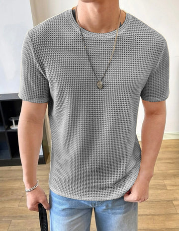 Grey Waffle Knit T-shirt