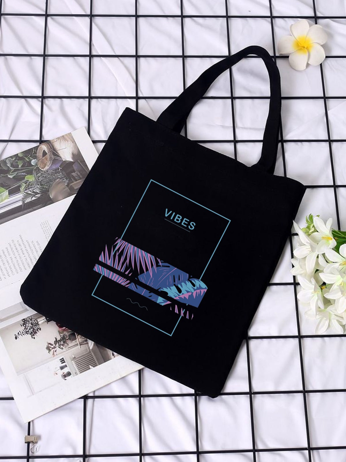 VIBES TOTE BAG BLACK
